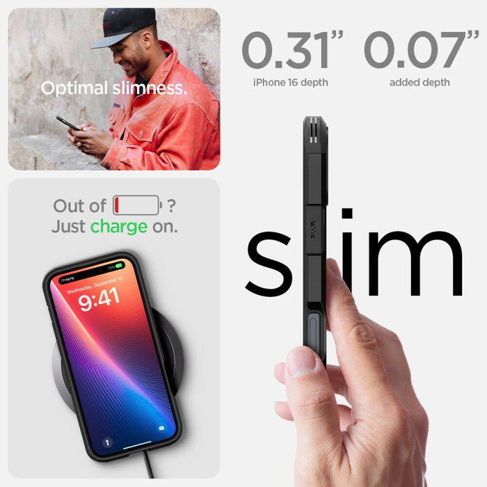 iPhone 16 Spigen Tough Armor Mag Magsafe Schwarz Hülle
