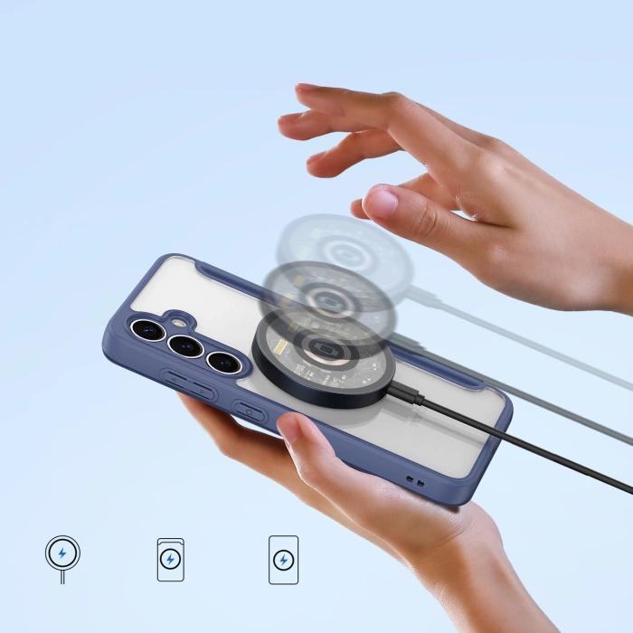 Dux Ducis Skin X Pro Hülle für Samsung Galaxy S25 mit MagSafe und Geldbörse – Blau