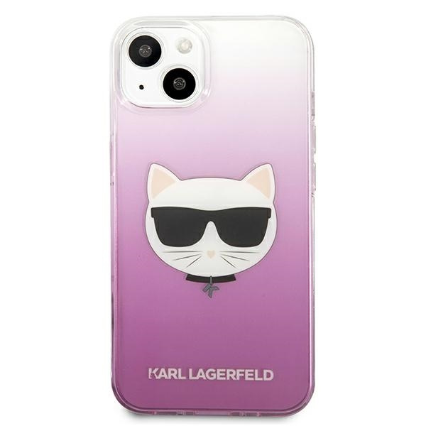 Pouzdro KARL LAGERFELD Apple iPhone 13 Mini Choupette Head Pink Hardcase