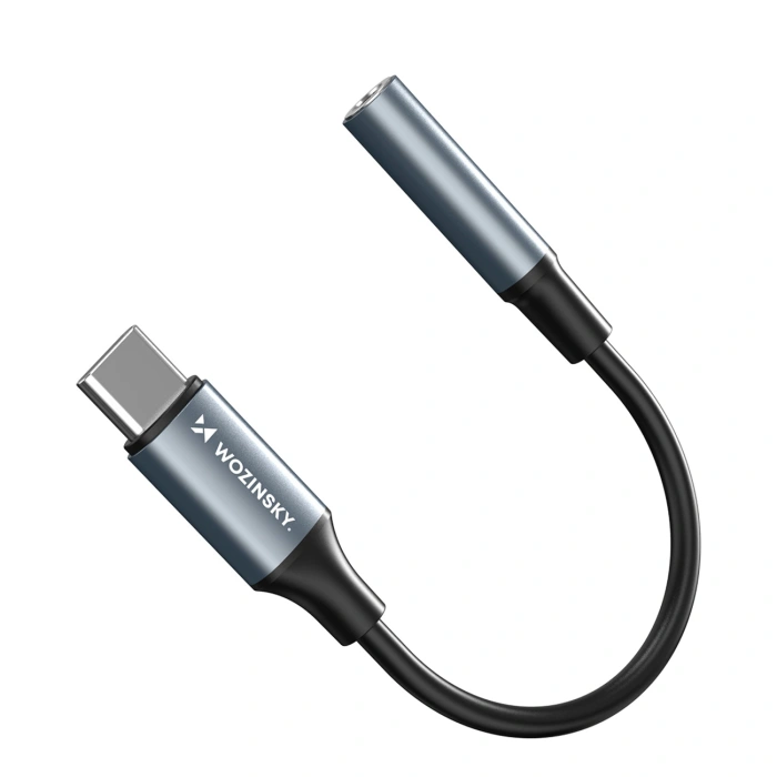 Adapter Wozinsky WACM-01 USB-C - mini jack 3,5mm - czarny