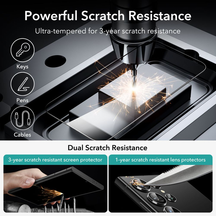 Tempered Glass Esr Schutzfolie Set 2er Pack Samsung Galaxy S24 Ultra Clear Case