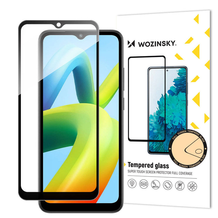 Wozinsky Full Glue Vetro temperato Vetro temperato a schermo intero per Xiaomi Redmi A1+ 9H con cornice nera