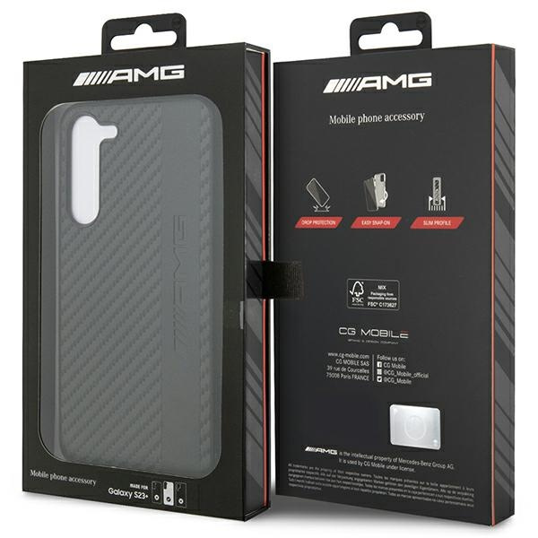 Obal AMG AMHCS23MBLSCA S23 Plus S916 černá/černá hardcase Carbon Stripe&amp;Embossed