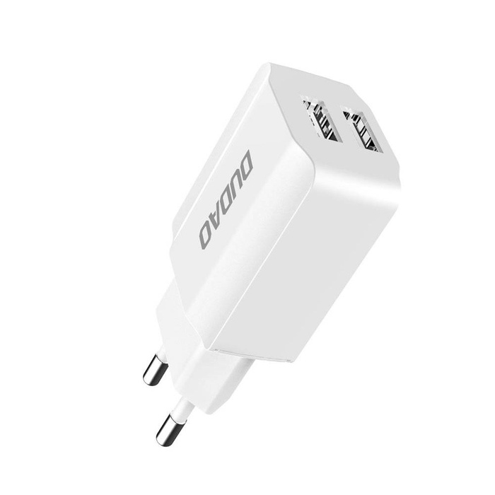 Caricabatterie da parete Dudao EU 2x USB 5V / 2.4A + cavo micro USB bianco (A2EU + Micro bianco)