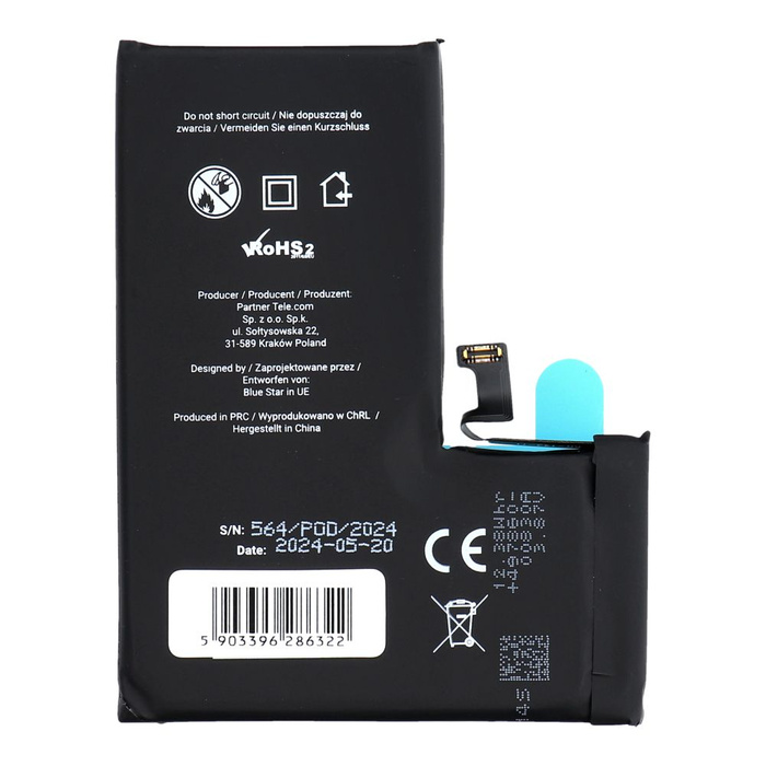 Bateria do iPhone 14 PRO 3200 mAh Blue Star HQ