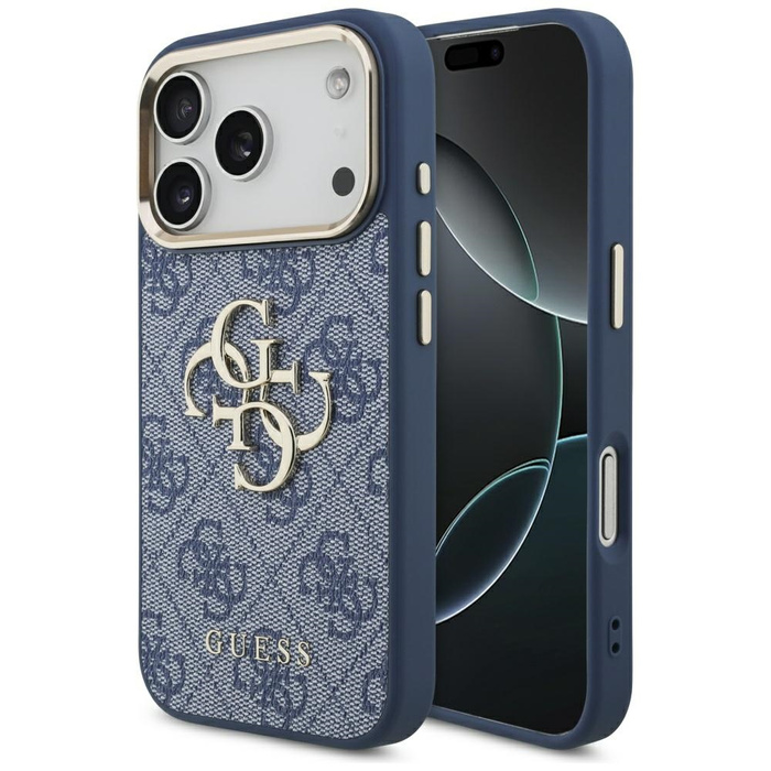 Etui Guess 4G Big 4G Classic Logo do     iPhone 17 Pro niebieski złoty