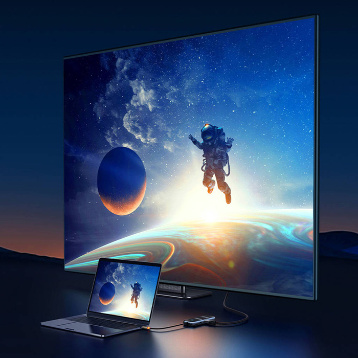 Baseus AcmeJoy HUB 4-Port USB-C to 1xUSB-C / 4xUSB3.0 dark gray