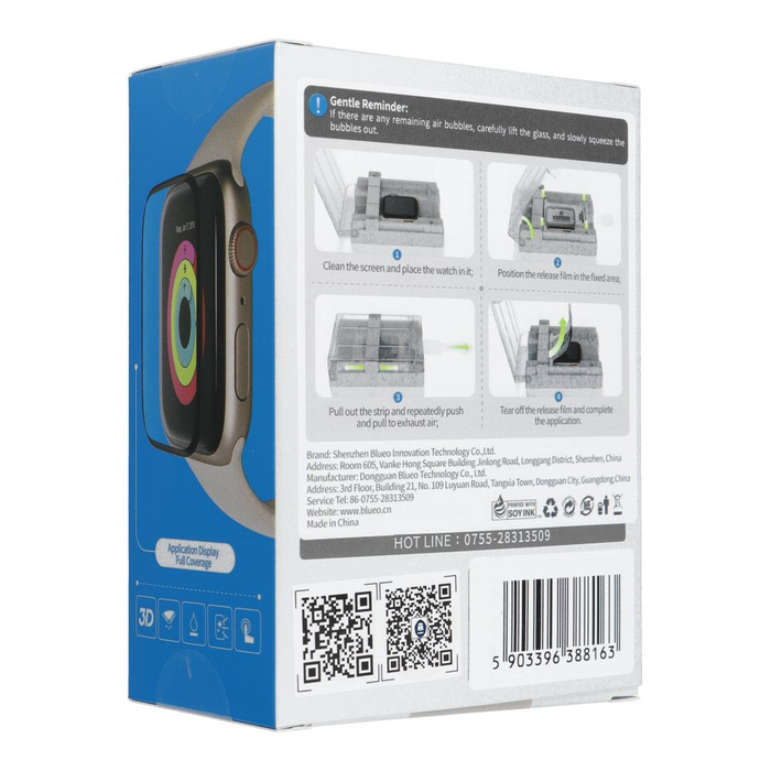 Szkło Hartowane 5D Mr. Monkey Glass - do Apple Watch 10/11 42MM czarny (Strong HD)