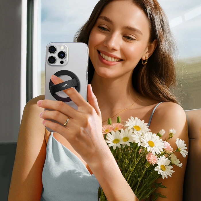 Ring magnetyczny Joyroom JR-ZS500 kompatybilny z MagSafe uchwyt - czarny