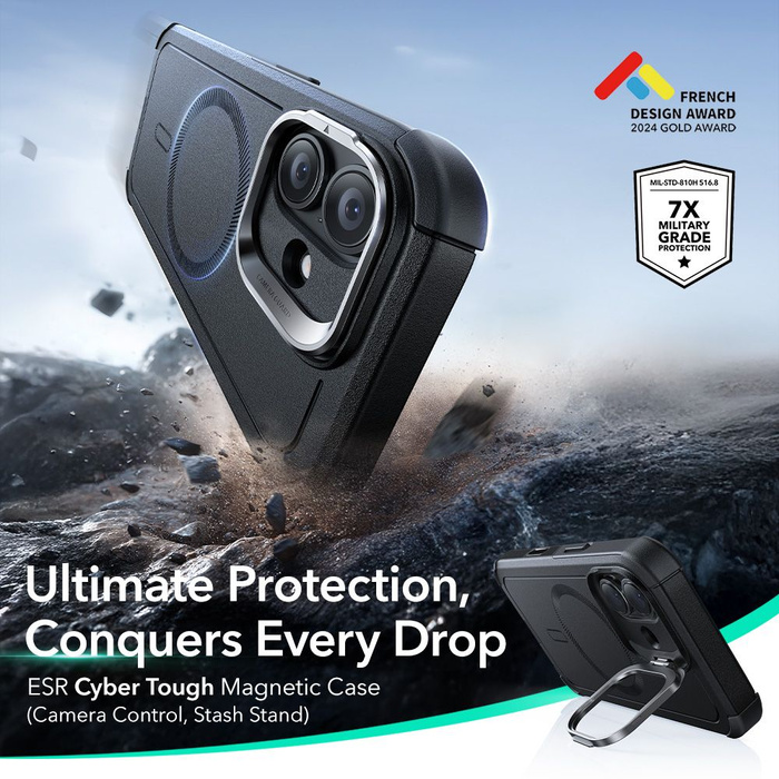 ESR CYBER KICKSTAND MagSafe IPhone 17 SCHWARZ