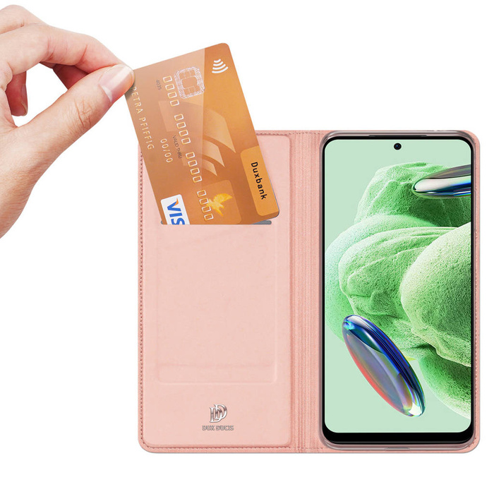 Coque Dux Ducis Skin Pro pour Xiaomi Redmi Note 12 Pro / Poco X5 Pro 5G Housse Flip Card Wallet Stand Rose