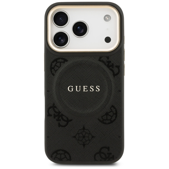 Etui Guess Peony Hot Stamp MagSafe do    iPhone 17 Pro czarny