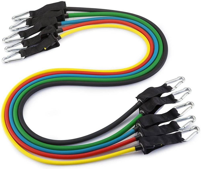 Wozinsky Lot de 5 extenseurs d'exercice pour bandes de fitness + accessoires (WRTS5-01)