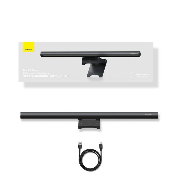 Lámpara LED Baseus i-wok2 para iluminación de pantalla de monitor de escritorio negra (DGIW000101)