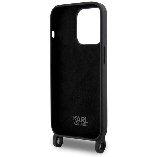 Coque Karl Lagerfeld KLHCP15LSCBSCNK iPhone 15 Pro 6.1" hardcase black/black Crossbody Silicone Choupette Case