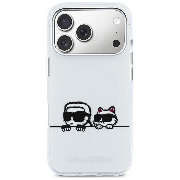 Etui Karl Lagerfeld IML Karl & Choupette Peekaboo Logo MagSafe do iPhone 17 Pro biały