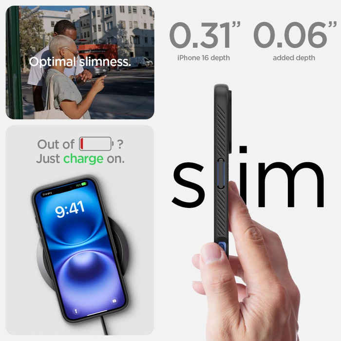 Spigen Liquid Air IPhone MATTE 16 PIÙ NERO