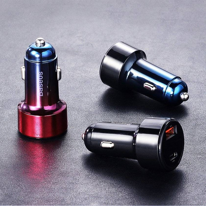 [RETURNED ITEM] Baseus Magic Series Dual QC Car Charger with digital display 2x USB QC3.0 45W 6A Black (CCMLC20A-01)