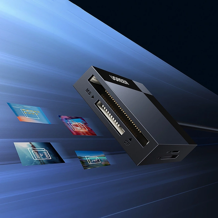Ugreen USB 3.0 SD / micro SD / CF / MS čtečka paměťových karet černá (30231)