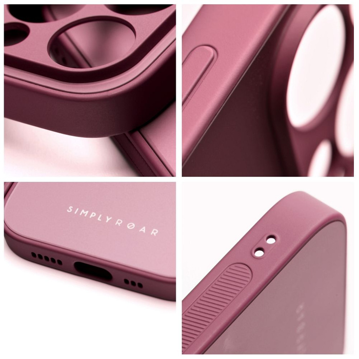 Roar case MATTE Glass Case - for iPhone 14 Pro maroon