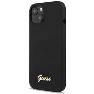 Guess GUHCP13MLSLMGBK iPhone 13 6.1" negro/negro durocase Silicona Script Logo Oro