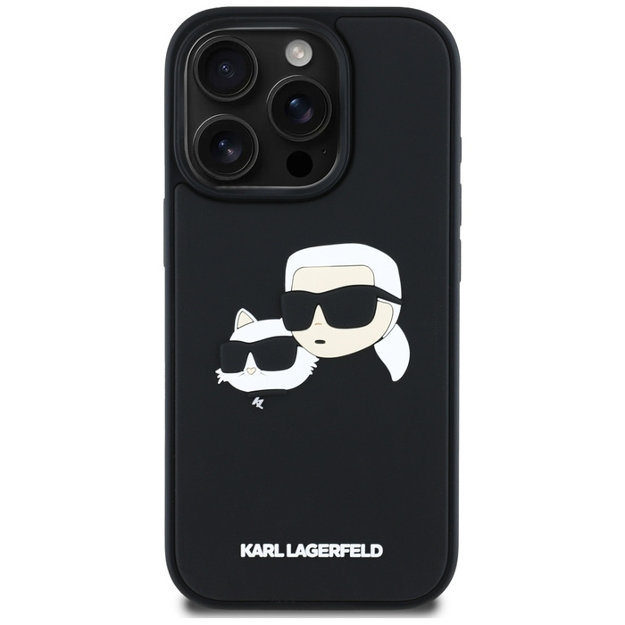 Etui Karl Lagerfeld HC 3D Rubber Double   Heads do iPhone 16 Pro Max czarny