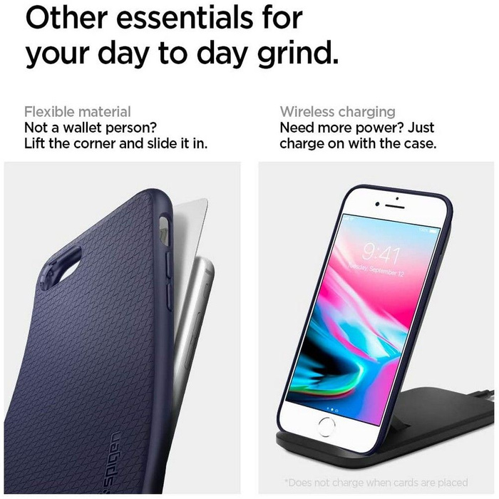 Coque SPIGEN Liquid Air Apple iPhone 7 8 SE 2020 Midnight Blue Case