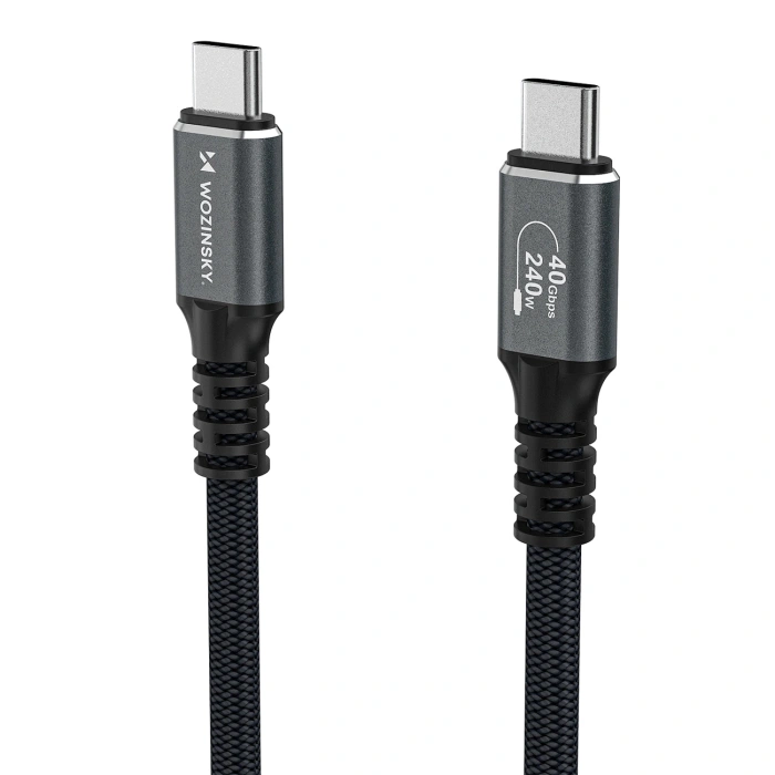 Kabel Wozinsky WPS-UY42S USB-C Thunderbolt 4 240W 2m 4K - czarny