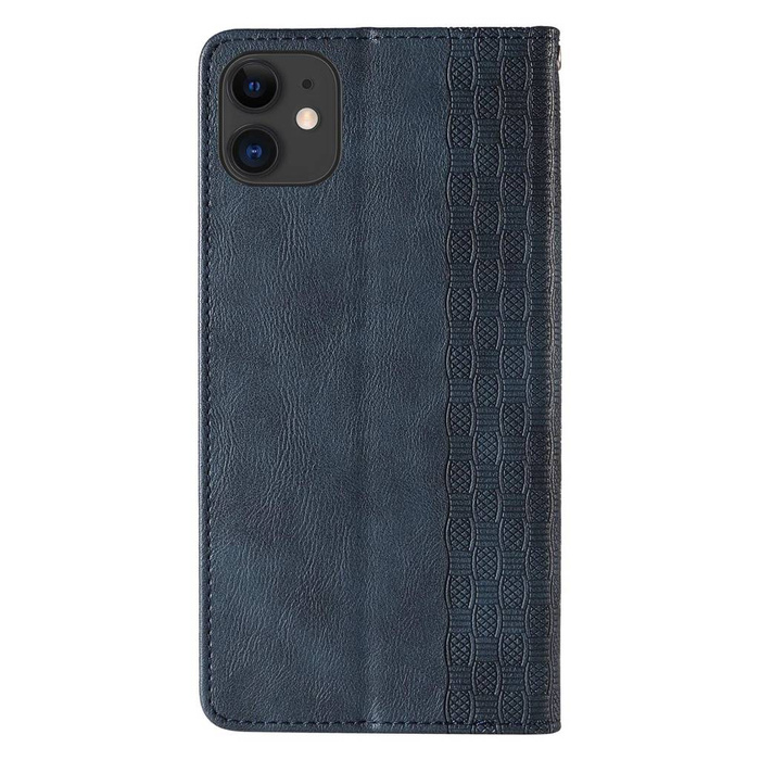 Magnet Strap Case pro iPhone 13 pouzdro peněženka + mini přívěsek na šňůrku modrý