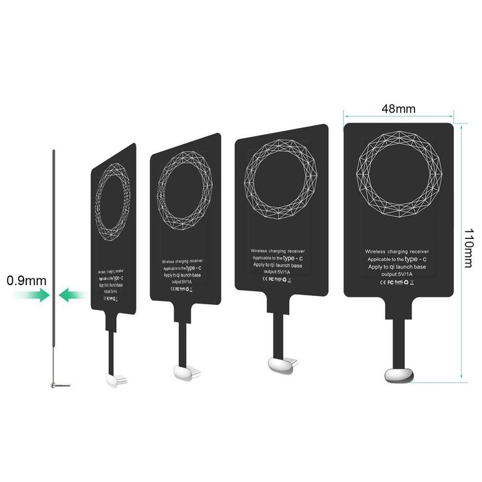 [APRÈS-RETOUR] Choetech adaptateur de charge sans fil Qi USB Type C insert inductif noir (WP-TYPEC)