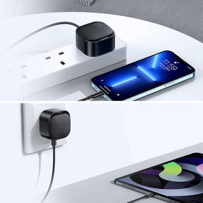 Caricabatterie rapido USB tipo C PD piccolo da 20 W Spina europea nera (L-P307)