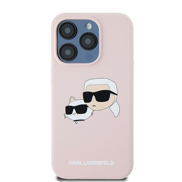 Etui Karl Lagerfeld KLHMP15LSKCHPPLP iPhone 15 Pro 6.1" różowy/pink hardcase Silicone Karl & Choupette MagSafe