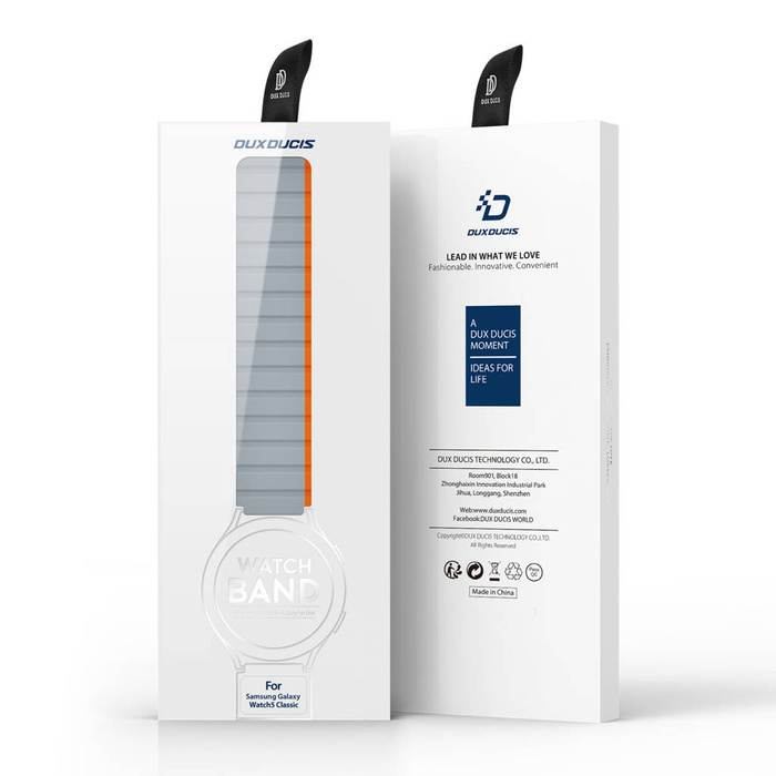 Correa Magnética Universal Samsung Galaxy Watch 3 45mm / S3 / Huawei Watch Ultimate / GT3 SE 46mm Dux Ducis Strap (22mm LD Version) - Gris Naranja