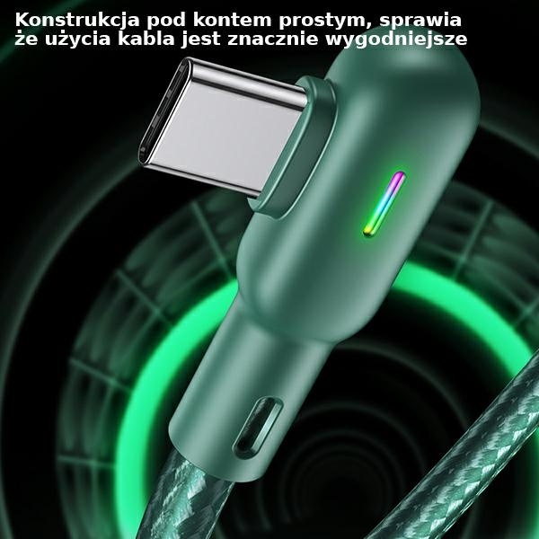Cavo Angolare USAMS USB-A USB-C U57 1.2m 2A Verde
