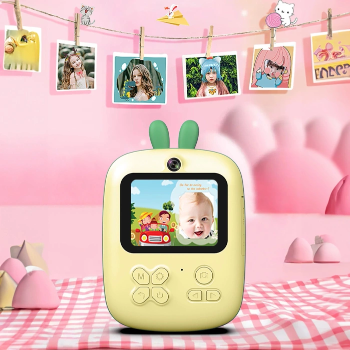 Mini-Thermodrucker für Kinder mit Kamera und Camcorder – grün