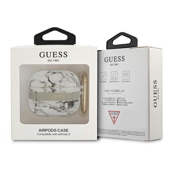 Case GUESS Apple AirPods 3 Cover Marble Strap Collection Grey Case