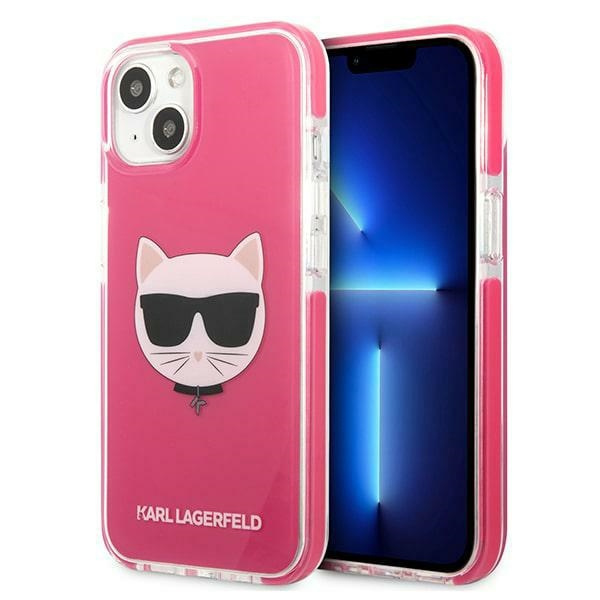 Case KARL LAGERFELD Apple iPhone 13 Choupette Head Fuchsia Pink Hardcase