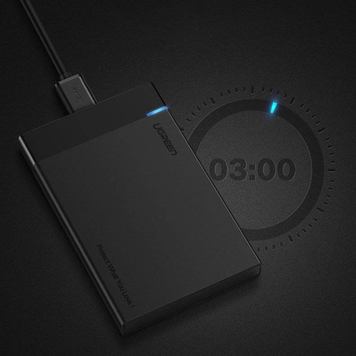 Ugreen bay per HDD SSD 2.5 '' SATA drive enclosure USB 3.2 Gen 1 (5 Gbps) USB tipo C + 0,5 m cavo nero (US221 50743)