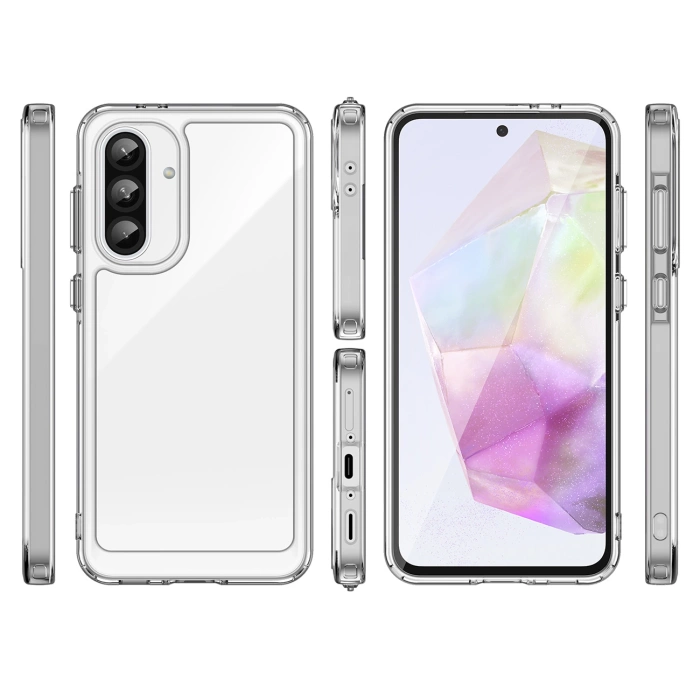 Outer Space Case for Samsung Galaxy A56 Cover with Flexible Frame - Transparent