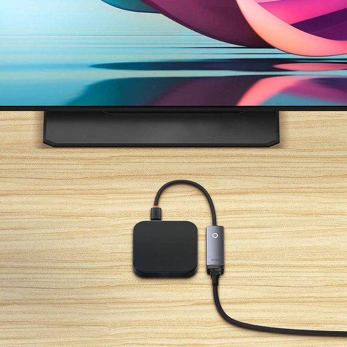 Baseus Lite Series Ethernet Adapter Type-C to RJ45 LAN Port (1000Mbps Aluminum Alloy) Grey