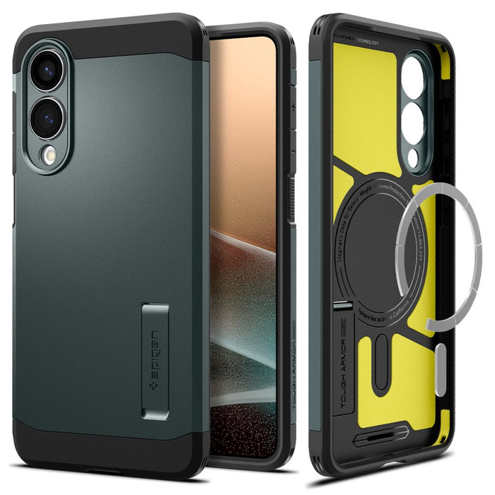 Funda Spigen Tough Armor MagSafe Galaxy S25 Edge Abyss Green