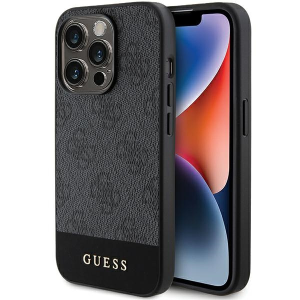 Etui Guess GUHCP15LG4GLGR iPhone 15 Pro 6.1" szary/grey hardcase 4G Stripe Collection Case