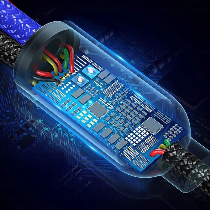 Baseus Three Primary Colors 3v1 USB kabel – micro USB / Lightning / USB-C nylonový opletený 3,5A 1,2M černý (CAMLT-BSY01)