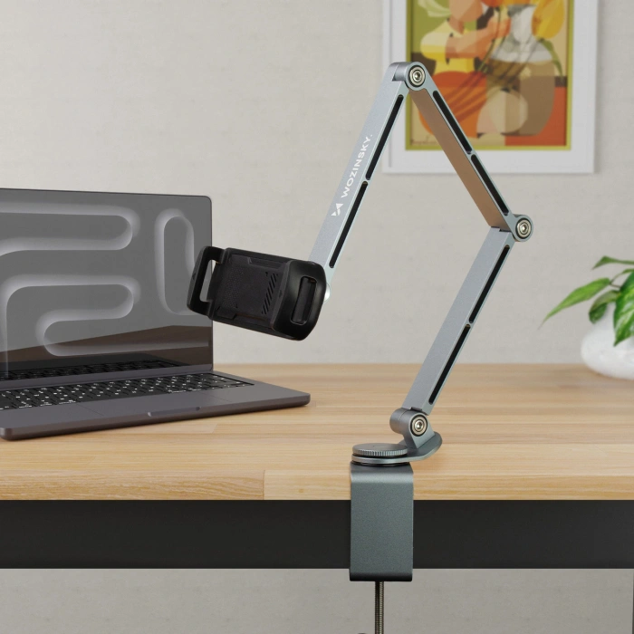 Uchwyt magnetyczny Wozinsky WTY0YS1 obrotowy 360° solidny na telefon tablet - szary