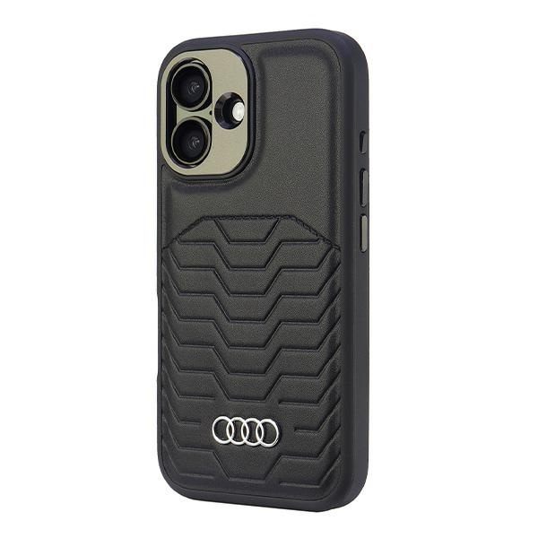 Audi Synthetic Leather MagSafe iPhone 16 6.1" czarny/black hardcase AU-TPUPCMIP16-GT/D3-BK