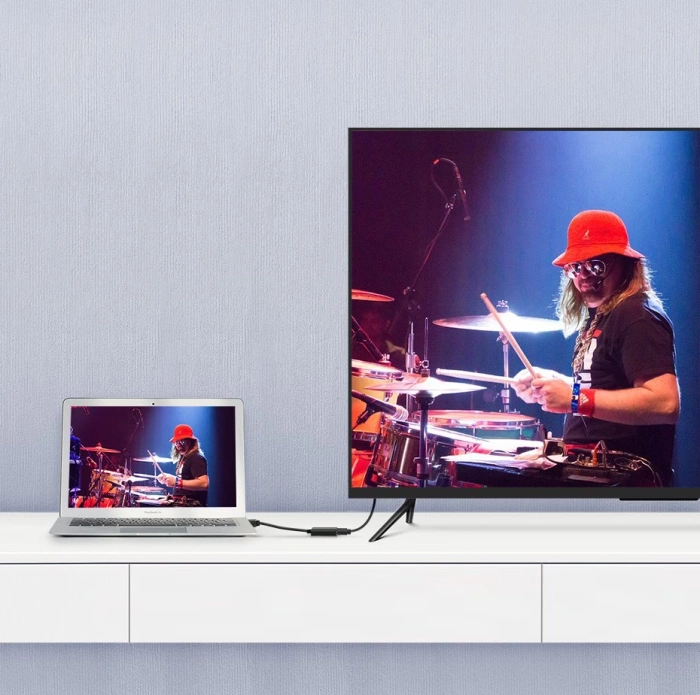 Ugreen Kabel von DisplayPort (männlich) auf HDMI (weiblich) (unidirektional) 1080P 60Hz 12bit Schwarz (40362)