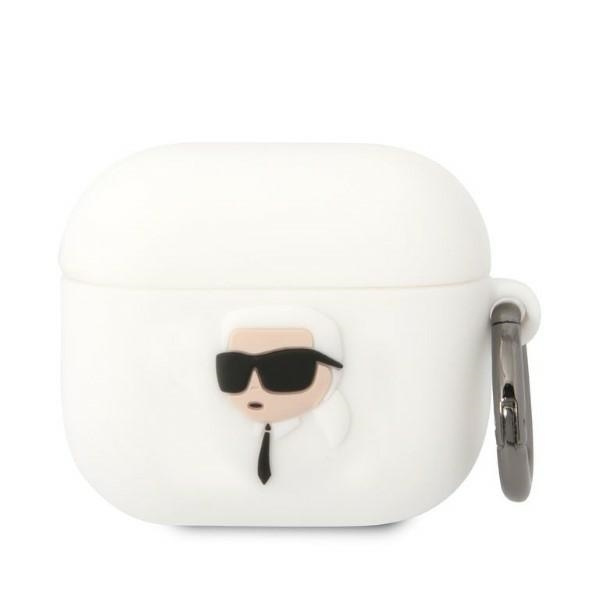 Karl Lagerfeld KLA3RUNIKH Kryt AirPods 3 bílý/bílý Silikonový Karl Head 3D