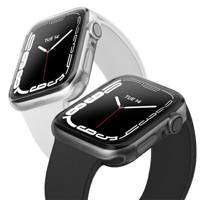 Caja Uniq Glase Apple Watch Serie 7 de 45 mm. Dual Pack transparente-humo / claro-humo