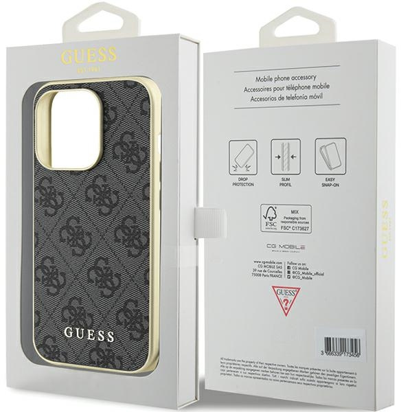 Guess GUHCP15LGF4GGR iPhone 15 Pro 6.1" gris/gris durcase 4G Charms Collection