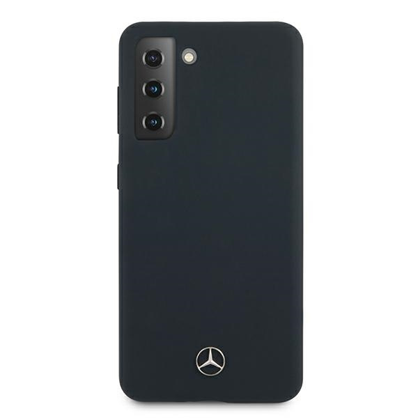 Coque MERCEDES Samsung Galaxy S21 Ligne silicone MEHCS21SSILNA Étui rigide bleu